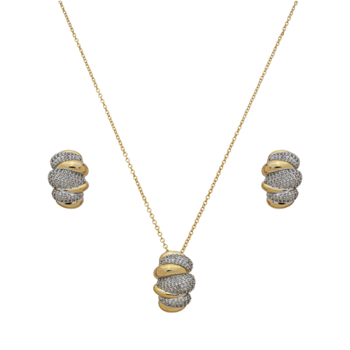 Imagem de Conjunto Dourado com Detalhes Cravejados